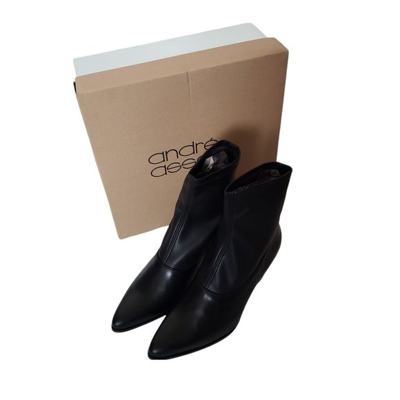 Andre Assous Paulyn Strecth Black Bootie size 9 New With Box Boots Leather - Picture 3 of 14